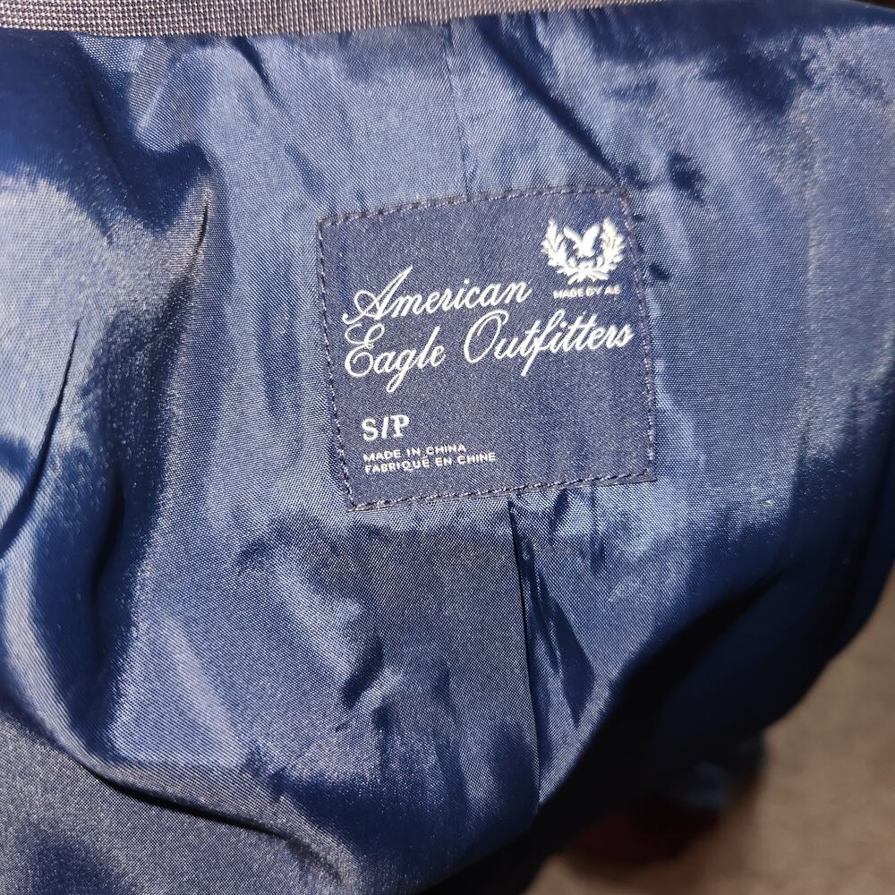 American Eagle Blue Gray Single Button Long Blaze… - image 3